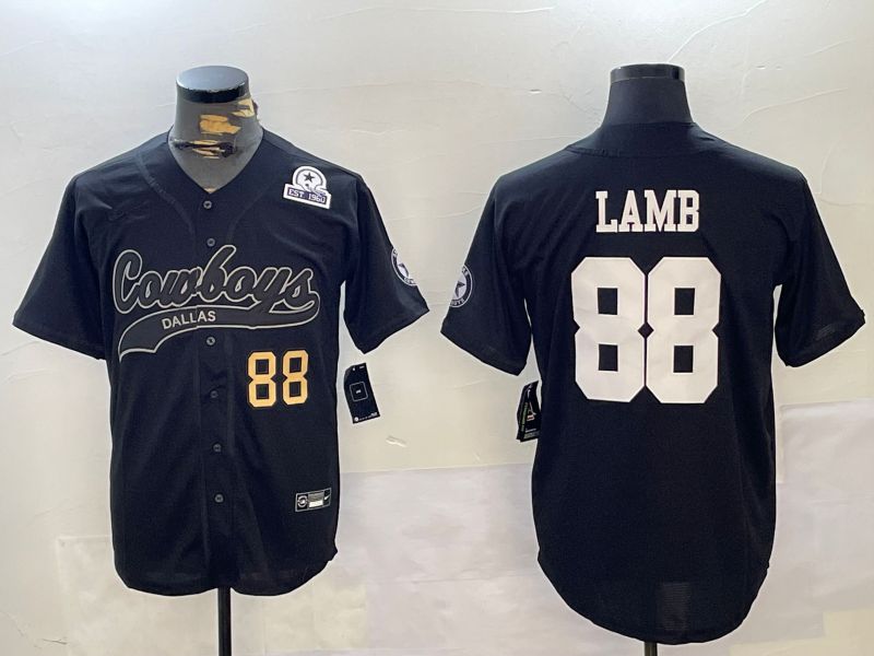 Men Dallas Cowboys 88 Lamb Black Joint Name 2024 Nike Limited NFL Jersey style 5